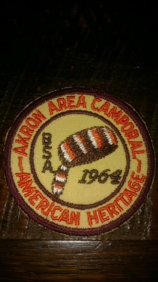 Vintage Bsa 1964 Camporee Patch Akron Area Council
