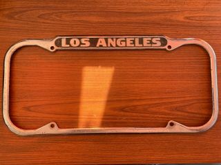 Vintage Los Angeles License Plate Frame 14” Pre 1970