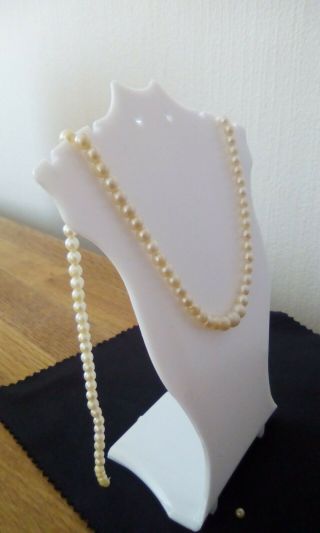 Vintage 1950s Graduated Pearl Necklace For Repair/restoration
