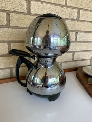 Vintage Cory Acb Double Bubble Deco Chrome Bakelite Vacuum Coffee Maker