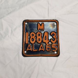 1965 Alabama Motorcycle License Plates Tags 18843 And 18844