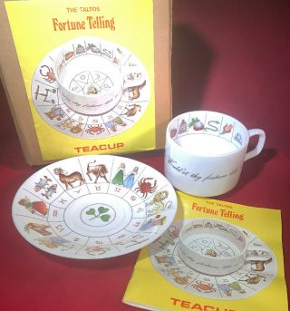 The Taltos Fortune Telling Teacup & Saucer 1970s Vintage - Book & Box - Jon Anton