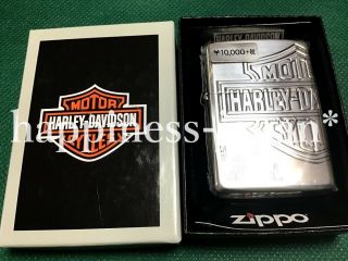 Zippo Oil Lighter Harley Davidson Silver Hdp - 33 Brass 4 Sides Etching Japan F/s