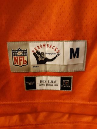 Reebok Denver Broncos John Elway Throwback Vintage Stitched Jersey Size Mens M