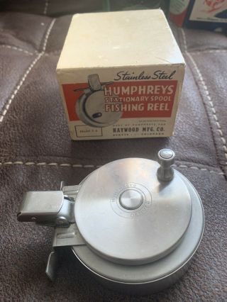 Humphreys Stationary Vintage Spool Fishing Reel Stainless Steel