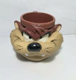 Vintage Warner Brothers 1992 Looney Tunes Taz Tazmanian Devil 3 - D Mug Cup
