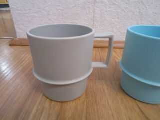 Vintage 4 Pastel Tupperware Stacking Coffee Cups/Mugs 1312 2