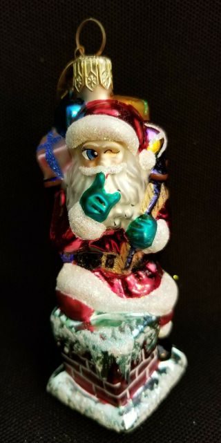 Christopher Radko Santa In Chimney Vintage Christmas Ornament