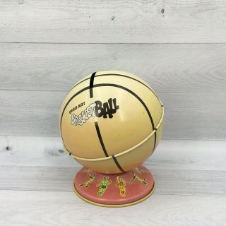 Vintage Ohio Art Tin Litho Basketball Globe Sports Coin Bank Toy