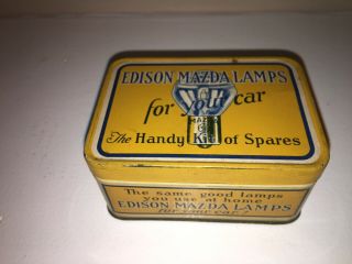 1920 ‘s - 1930s Vintage Auto Nos Spare Bulb Kit Box Edison Mazda.