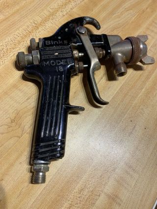 Vintage Binks Model 18 Auto Body Paint Spray Gun With 66sk Nozzle