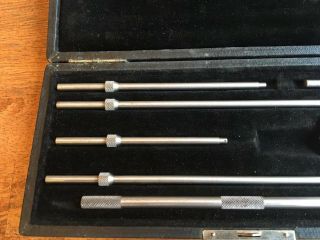 Vintage LS Starrett Athol MASS Inside Micrometer Machinist Tool Set w/ Case 3