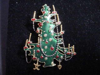 Vintage Signed M.  M.  A Metropolitan Museum Of Art Christmas Tree Brooch / Pin