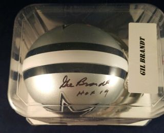 Gil Brandt HOF 19 Autographed Signed Dallas Cowboys Mini Helmet Beckett 3