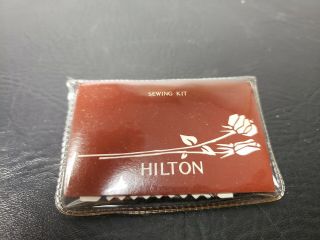 Vintage Hilton Hotels Sewing Kit With Carrying Case & Scissors Travel
