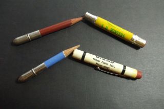 2 Vintage Bullet Pencils,  JOHN DEERE Michigan 2