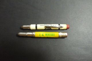 2 Vintage Bullet Pencils,  JOHN DEERE Michigan 3