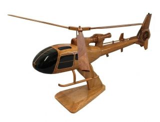 Aérospatiale Gazelle Military Helicopter - Wooden Desktop Model.