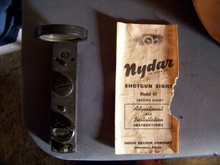 Vintage Nydar Shotgun Sight Model 47 Swain Nelson Company
