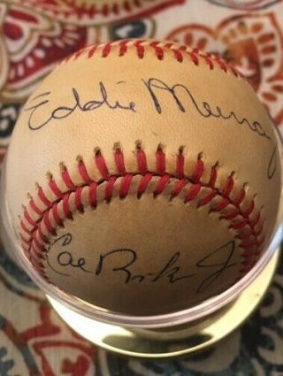 Cal Ripken Jr.  And Eddie Murray Multi Signed Baseball Baltimore Orioles Hof
