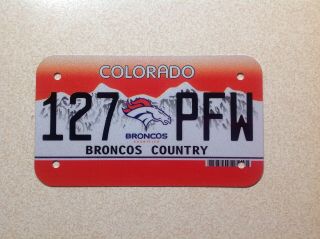 Colorado - Denver Broncos Country - Motorcycle License Plate - -