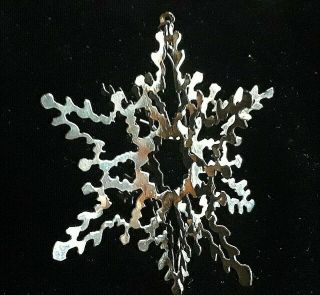 Vintage 1980 Halls Kansas City Sterling Silver Snowflake Christmas Ornament