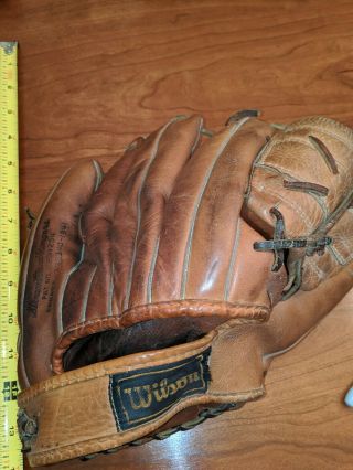 Vintage Wilson A2201 Leather Al Kaline Ball Hawk Mitt Baseball Glove Made In Usa