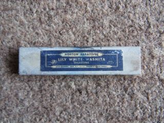 Vintage Norton Abrasives Lily White Washita Oilstone - Troy,  Ny