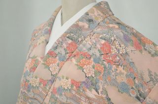 Vintage Silk Wedding Kimono:160.  5cm Tall Ancient Royal Room/chrysanthemum@ka60