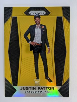 Justin Patton D 5/10 - Rookie Gold Parallel - 2017 - 18 Prizm - Timberwolves Rc