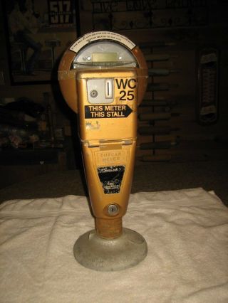 Vintage 25 Cent Two Hour Time Limit Metal Parking Meter By Duncan Industries