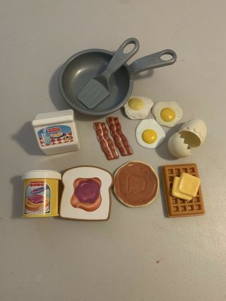 Vintage Fisher Price Fun With Food Breakfast Waffles Bcon Eggs Jelly Bread