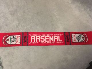 Vintage Arsenal Scarf The Gunners Highbury Red And White 1992 - 1993