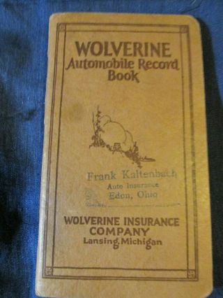 1927 Ohio Rand Mcnally Road Map Wolverine Insurance Company Lansing,  Mi