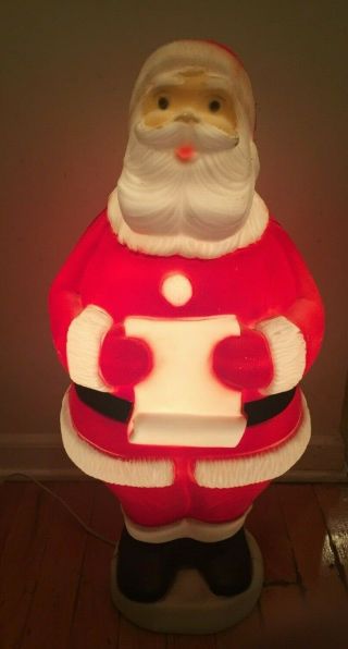 Vintage 1981 Carolina Enterprises 24” Blow Mold Santa Claus Light Up Xmas Decor