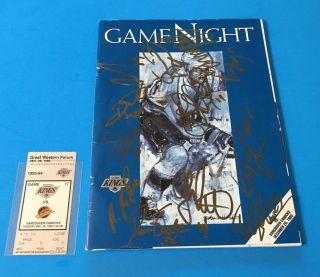 12/28/93 Game Night Nhl Program & Stub - Kings Canucks 12 Player Autographs