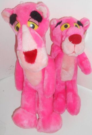 Vgc Mwt 2 Vintage 1990s Plush Pink Panther Stuffed 12 " & 18 " Ace & Mighty Star