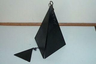 Vtg Maine Buoy Bell Windchime - Steel - Triangular Wind Catcher 11 "