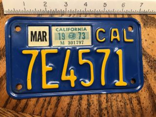 1973 Dmv Clear California Motorcycle License Plate Sticker Vintage Cal