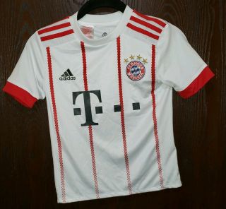 Adidas White Fc Bayern Munchen Soccer Jersey Youth Xs 6 - 7