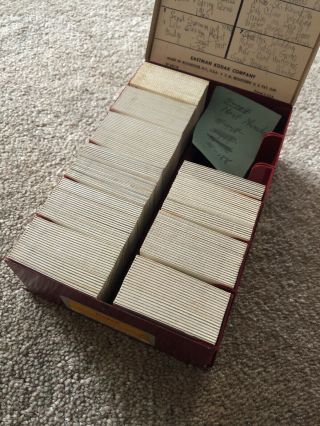 180 Slides In Vintage Eastman Kodak Metal Compartment File Holder Box 1960s