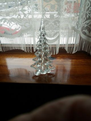 Vintage Enesco Clear Crystal Glass Christmas Tree 12 Inch Tall Ec