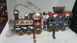 Vtg Christmas Express Engine & Caboose Stocking Hangers Holders Limited Edition