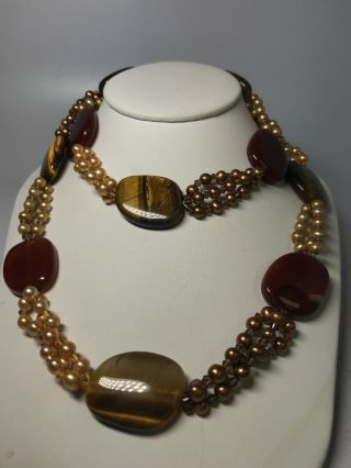 Vintage Loulou De La Falaise Faux Pearl And Stones Necklace