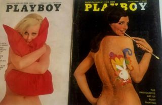 Vintage 60s Playboy: 2 Issues: March,  1968 & February,  1969