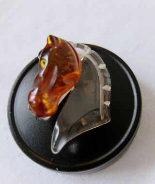 Vintage Lucite Root - Beer On Clear Horse Head Brooch Or Pin