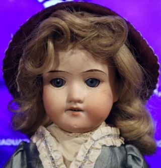 Antique 15 " C1890 German Bisque Doll Am 390 W/great Outfit & Wig