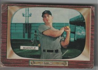 1955 Bowman 202 Mickey Mantle Yankees Hof