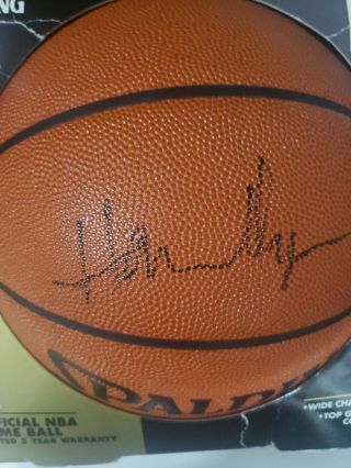 Hakeem Olajuwon Autographed Vintage 94 - 95 Spalding Basketball Houston Rockets