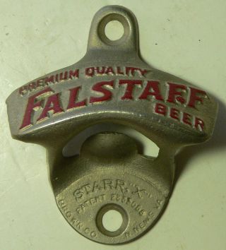 Vintage Falstaff Beer Bottle Opener Tavern Bar Wall Mount Starr X